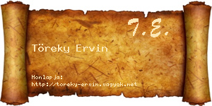 Töreky Ervin névjegykártya