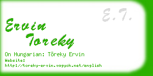 ervin toreky business card